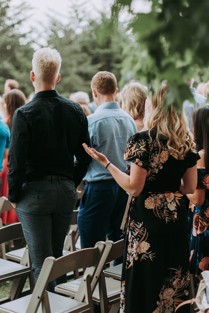 Wedding guests standing - Have a small wedding